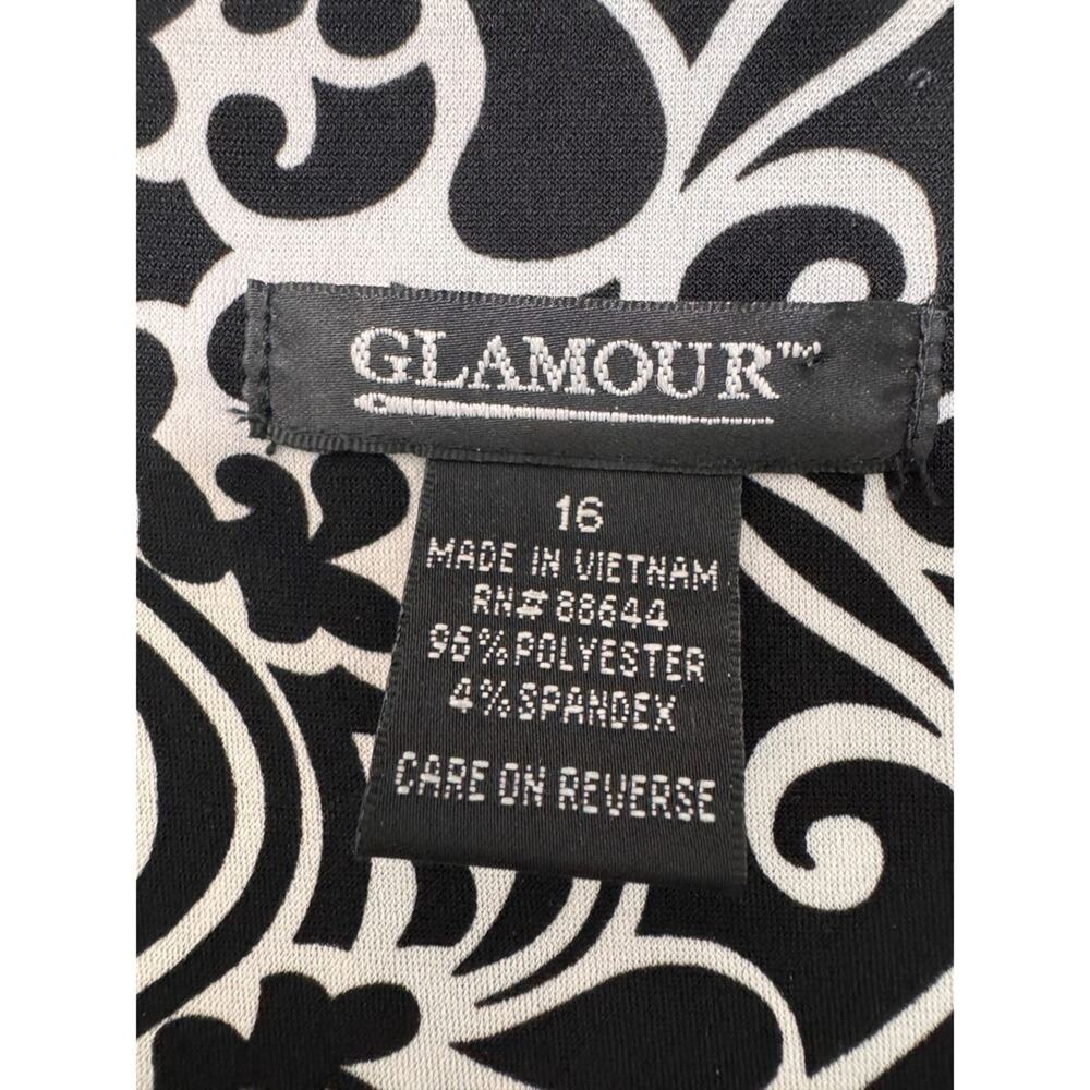 Glamour Black White Patterned Sleeveless Midi Dress Size 16 - Picture 7 of 11
